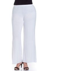 24seven Comfort Apparel - Plus Size Elastic Waist Flared Leg Palazzo Pants - Lyst