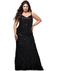 Sydney's Closet - Plus Size High Hopes Stretch Sequin Fitted V-neck Formal Dress - Lyst