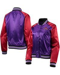 Mitchell & Ness - Toronto Raptors Hardwood Classics Raglan Satin Full-snap Jacket - Lyst