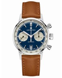 Hamilton - Swiss Automatic Chronograph Intra-matic Leather Strap Watch 40mm - Lyst