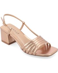 Journee Collection - Shayana Slingback Block Heel Sandals - Lyst