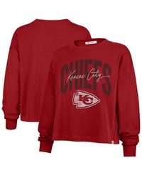 '47 - Kansas City Chiefs Plus Size Muse Sydney Long Sleeve T-shirt - Lyst