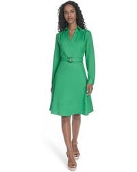 Calvin Klein - V-neck Long-sleeve A-line Dress - Lyst
