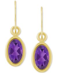 Macy's - Oval Gemstone Drop Earrings - Lyst