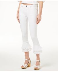 1.STATE Tiered Flared Jeans - White