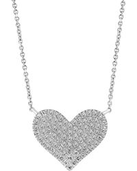 Effy - Effy Diamond Pave Heart 14" Pendant Necklace (1/3 Ct. T.w. - Lyst