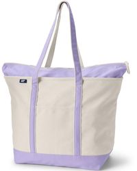 Lands' End - Extra Large 5 Pocket Zip Top Long Handle Canvas Tote Bag - Lyst