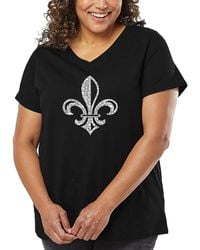 LA Pop Art - Plus Size Lyrics To When The Saints Go Marching In Word Art V-neck T-shirt - Lyst