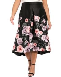 Muse - Plus Size Floral Printed Polyester Pleated Skirt - Lyst