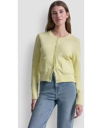 DKNY - Crewneck Front-enamel Button Cardigan - Lyst