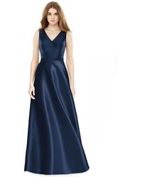 alfred sung satin a line gown