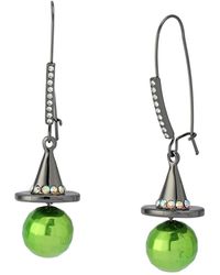 Betsey Johnson - Faux Stone Witch Hat Disco Ball Dangle Earrings - Lyst