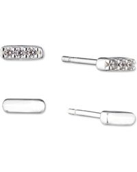 Ralph Lauren - Lauren Sterling Silver 2-pc. Set Pave Stud Earrings - Lyst