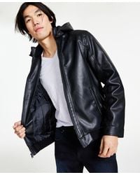 INC International Concepts - Regular-fit Faux-leather Bomber Jacket - Lyst