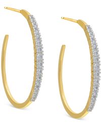 Macy's - Black Spinel In & Out Medium Hoop Earrings (1-3/4 Ct. T.w. - Lyst