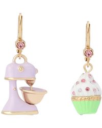 Betsey Johnson - Faux Stone Sweetheart Cupcake Mismatch Drop Earrings - Lyst