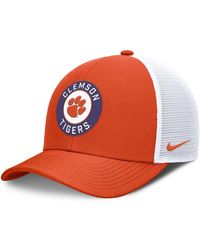 Nike - Orange/white Clemson Tigers Rise Primetime Performance Trucker Adjustable Hat - Lyst