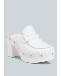 Rag & Co - Lyrac Recycled Leather Platform Clogs In - Lyst
