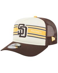 KTZ - Cream/brown San Diego Padres Banner A-frame 9fifty Trucker Snapback Hat - Lyst
