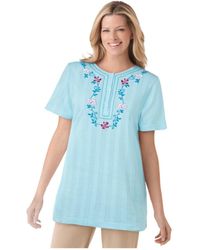 Woman Within - Plus Size 7-day Embroidered Pointelle Tunic - Lyst