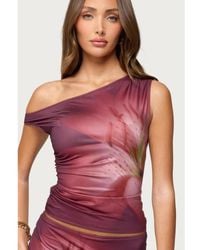 Edikted - Tiger Flower Off Shoulder Top - Lyst