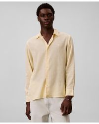 Calvin Klein - Solid Linen-blend Shirt - Lyst