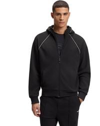 BOSS - Boss By Piping Details Cotton-blend Zip-up Hoodie - Lyst
