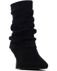 Xti - Pointed Toe Faux Suede Cuffed Ankle Booties - Lyst