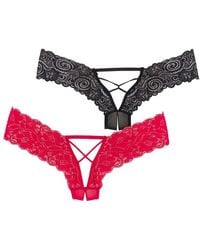 Lascana - 2-pack Strappy Open Low-rise Minimal-coverage Thong Underwear - Lyst