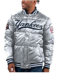 Starter - New York Yankees Bronx Satin Full-snap Varsity Bomber Jacket - Lyst