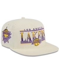 KTZ - Los Angeles Lakers Team Bar Lightweight Corduroy Golfer Snapback Hat - Lyst