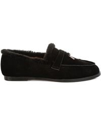 Rag & Co - Ohrid Suede & Faux Fur Flat Loafers - Lyst