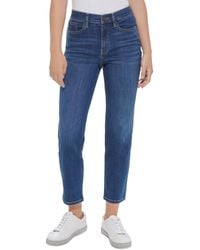 Calvin Klein - Petite High-rise Slim Straight-leg Whisper-soft Jeans - Lyst