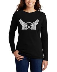 LA Pop Art - Word Art Cat Tail Heart Long Sleeve T-shirt - Lyst