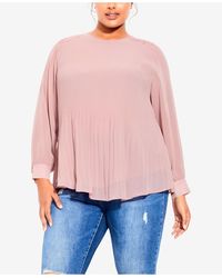 City Chic Trendy Plus Lust After Top - Pink