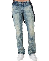 Level 7 - Slim Straight Premium Jeans Distressed Acid Washed - Lyst