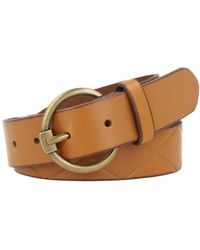 Frye - Diamond-embossed Leather Belt - Lyst