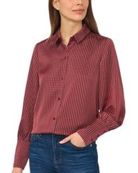 Cece - Long-sleeve Satin Collared Blouse - Lyst