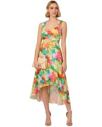 Adrianna Papell - Printed High-low Midi Dress - Lyst