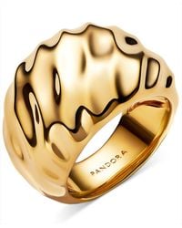 PANDORA - Rippled 14k Plated Statement Ring - Lyst