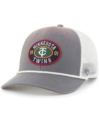 '47 - Gray/white Minnesota Twins Tide Sweep Rope Trucker Adjustable Hat - Lyst
