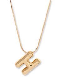 Brook and York - Gold Plated Pippa Bubble Initial Short Pendant Necklace - Lyst