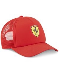 PUMA - Ferrari Race Logo Shield Snapback Trucker Cap - Lyst