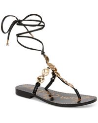 Sam Edelman - Deidre Coin Embellished Tie-up Thong Sandals - Lyst