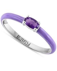 Effy - Effy® Amethyst (1/6 Ct. T.w.) & Enamel Ring In Sterling Silver - Lyst