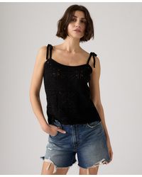 Levi's - Abbey Tie-shoulder Crochet Tank Top - Lyst