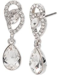 Givenchy - Silver-tone Crystal Pave Small Drop Earrings - Lyst