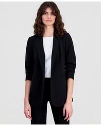 Anne Klein - Stretch Crepe Scrunch-sleeve Open-front Blazer - Lyst