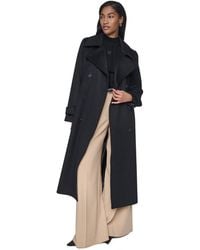 DKNY - Notch Collar Belted Wrap Coat - Lyst