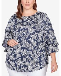 Ruby Rd. - Plus Size Paisley Puff Print Monotone Top - Lyst